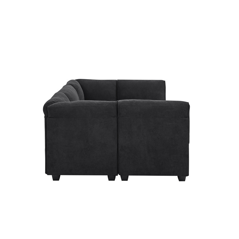 Mercury Row® Roeder 6 Piece Upholstered Sectional & Reviews Wayfair